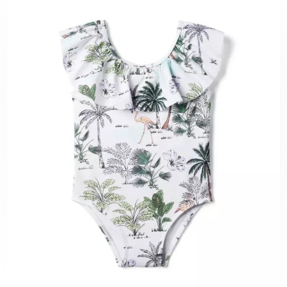 Janie & Jack Girls One Piece Palm Island Swimsuit